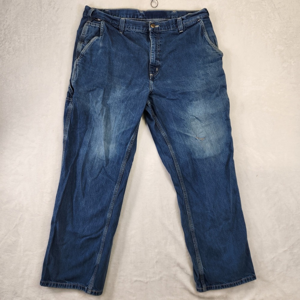 Carhartt FR Flame Resistant Relaxed Fit Canvas Work Pants Men's 38x30 Blue‎